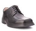 Black glossy manÃ¢â¬â¢s shoe with shoelaces